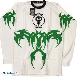 Warhammer long sleeve white green rash guard